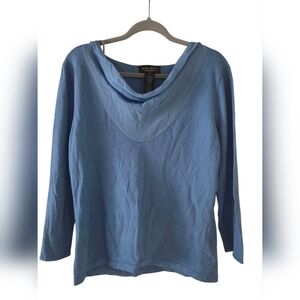 Nine West Women's Cowl Neck Blue Sweater